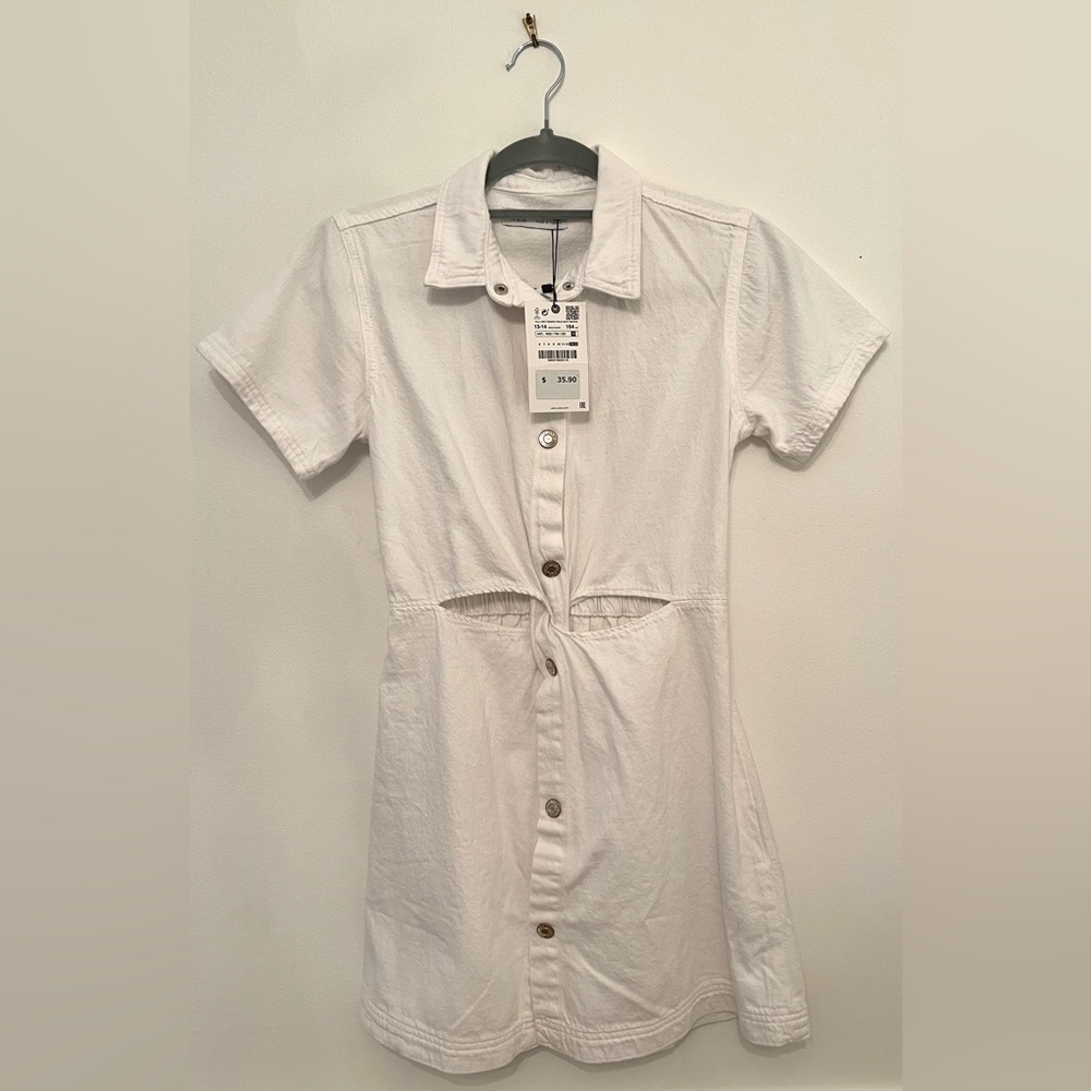 WHITE ZARA JEAN DRESS